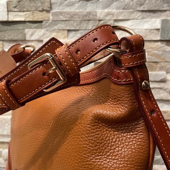 Dooney & Bourke Wexford Leather Hobo Shoulder Bag | Large | Chestnut & Tan - Picture 7 of 16